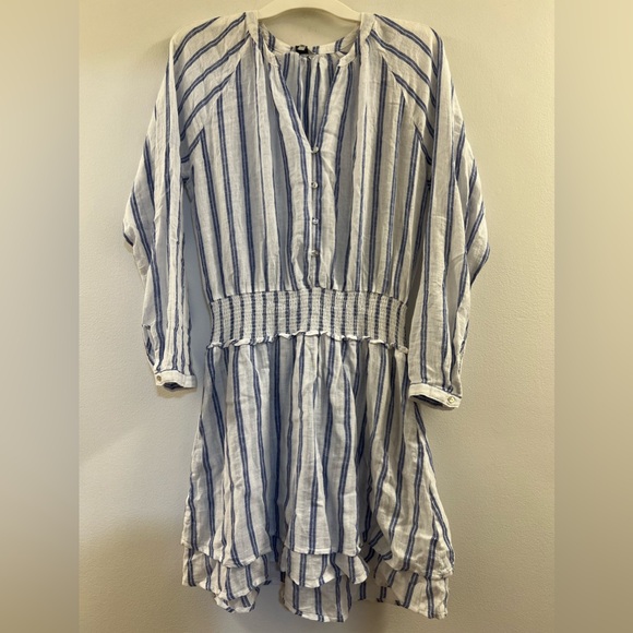 5. Rails Jasmine Azure Stripe Linen Tiered Dress - Picture 3 of 12
